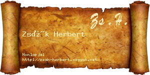 Zsák Herbert névjegykártya